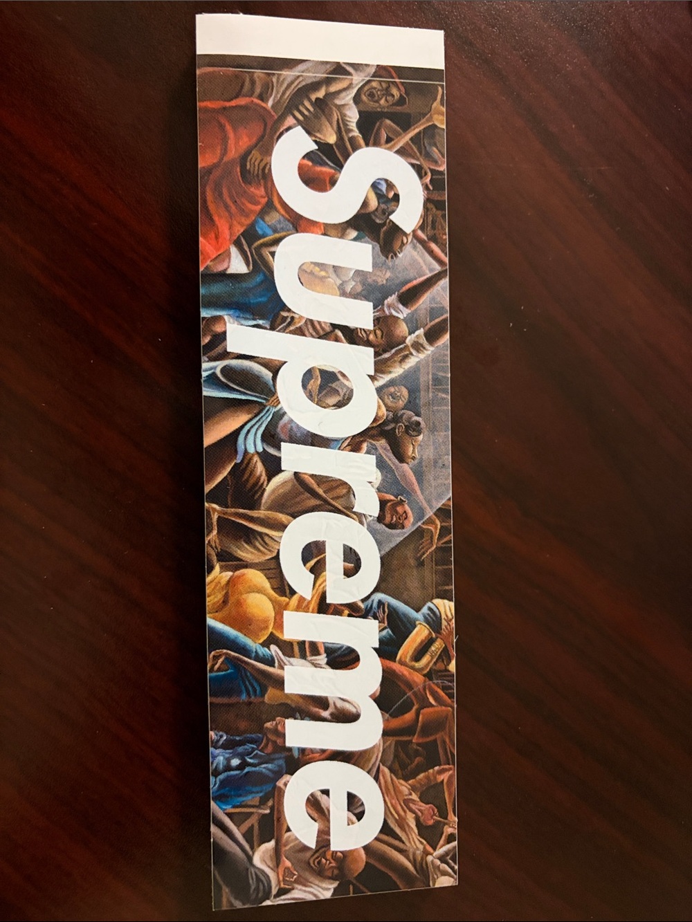 Supreme White Logo Multicolor Religious Art Sticker Strip